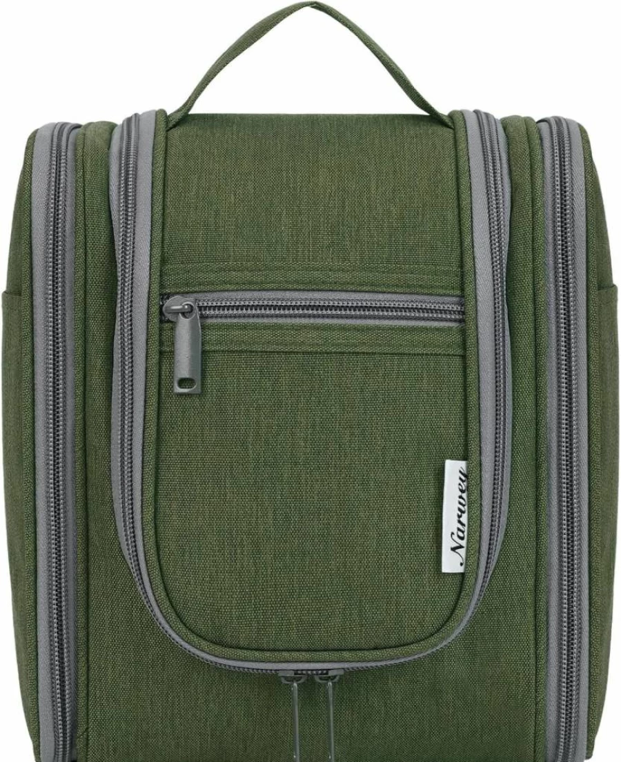Narwey Teal Hanging Travel Toiletry Bag for Women & Men - Portable Cosmetic Makeup Organizer with Hook, Medium Size