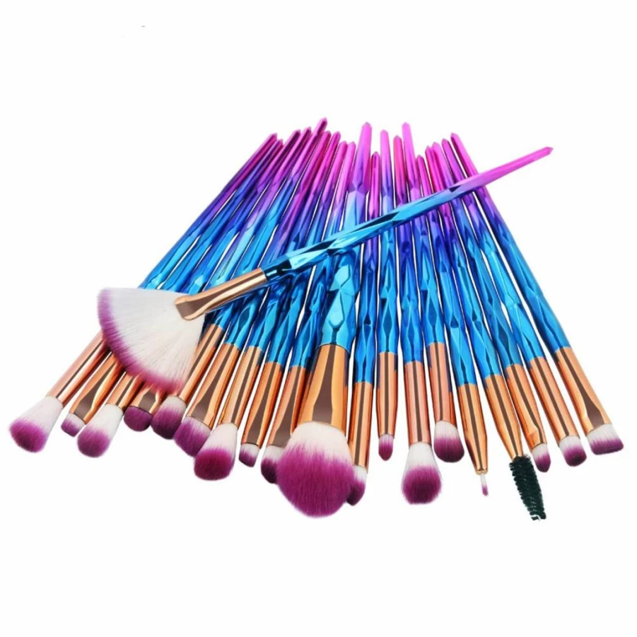 KOLIGHT 20-Piece Purple Makeup Brush Set - Eyeshadow, Eyeliner, Eyebrow, Lip, Foundation & Powder Cosmetic Brushes
