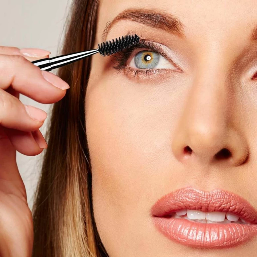BTYMS 2-Pack Reusable Eyelash & Brow Brushes with Protective Caps - Professional Mascara Spoolie Wands for Precise Lash Application