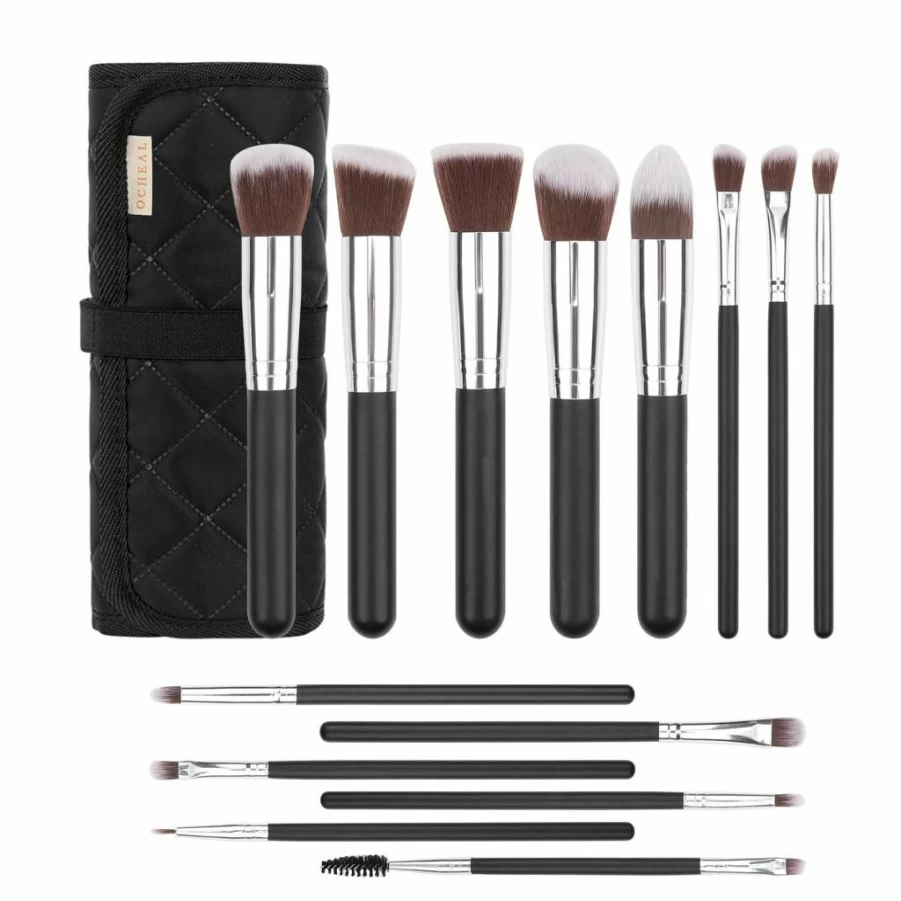 OCHEAL Makeup Brush Holder Organizer - Travel Cosmetic Bag Pouch for Women & Makeup Artists, Brushes Not Included