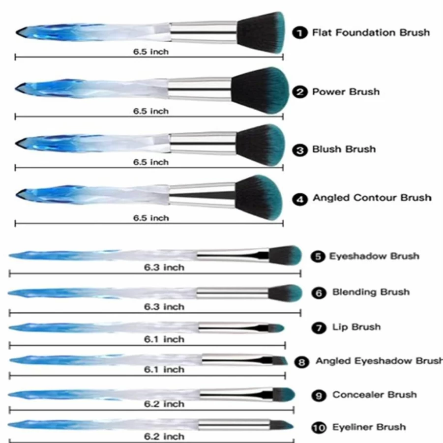 Daxstar 10-Piece Professional Makeup Brush Set - Soft Bristles for Eyebrow, Eyeliner, Lip, Contour & Blending (Purple)