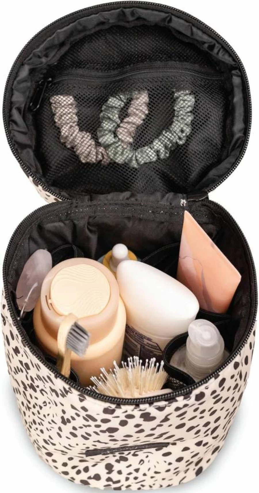 Jadyn Water Resistant Desert Leopard Makeup Bag - Travel Cosmetic Pouch for Women, Toiletries & Accessories