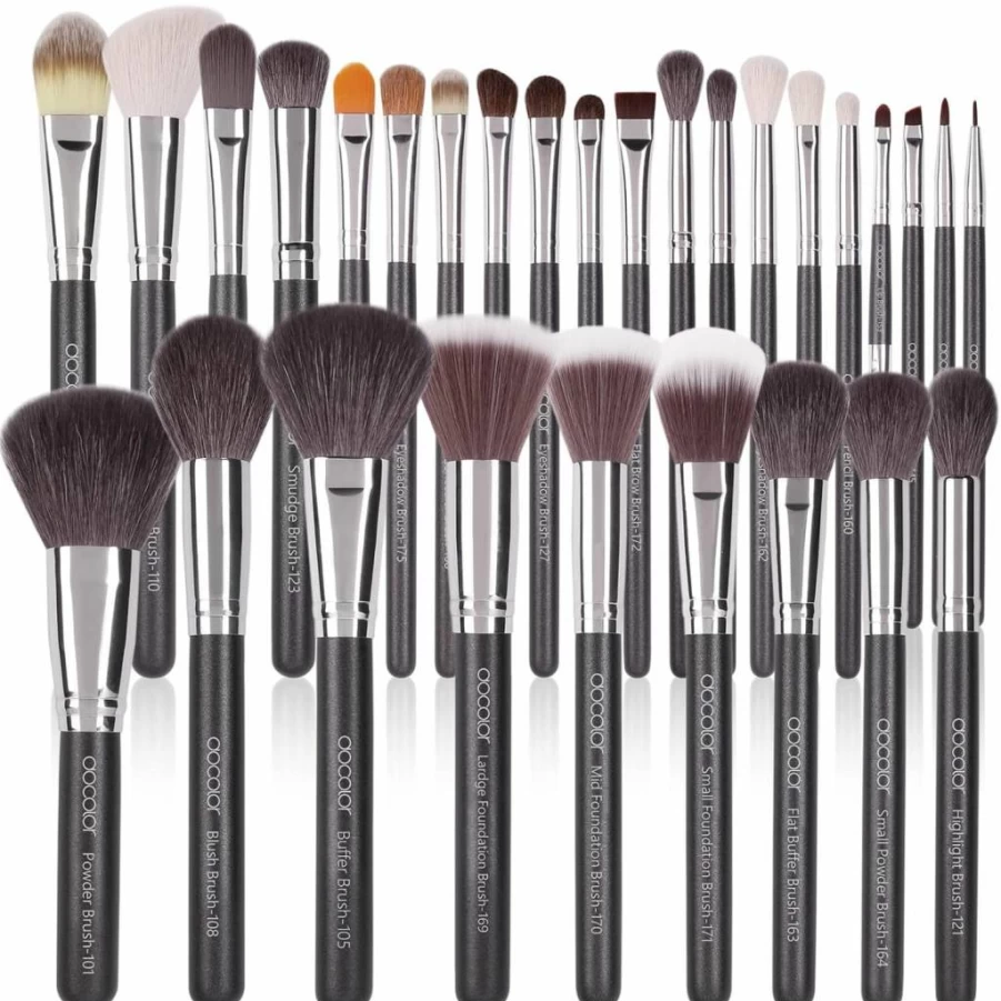 Docolor Ancient Egyptian Series 19Pcs Makeup Brush Set - Premium Synthetic Kabuki, Foundation, Contour, Blush, Eye Shadow & Concealer Brushes Kit