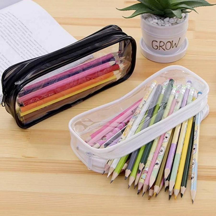 Wandering Nature 2 Pack Vegan Leather Makeup Bag - Small Cosmetic Pouch with Zipper for Women, Black Travel Purse Organizer