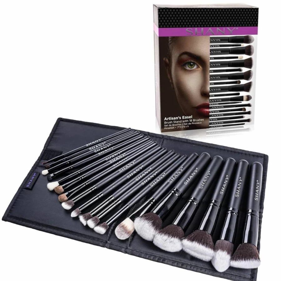 SHANY 18-Piece Artisan Elite Makeup Brush Set with Convertible Stand - Kabuki & Cosmetic Brushes Storage Holder for Professional Makeup Application