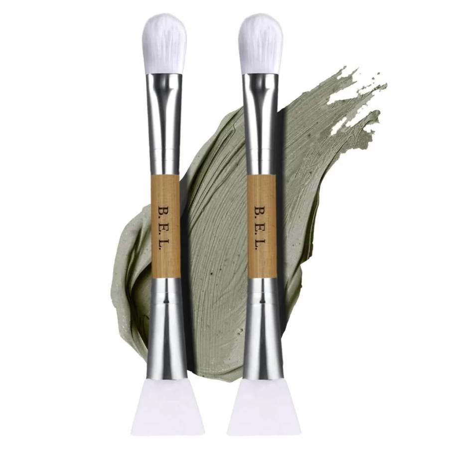 Bare Essentials Living Dual Silicone Face Mask Brush - Soft Applicator for Clay Masks, Moisturizer & Skincare, White Facial Tool (1 Pack)