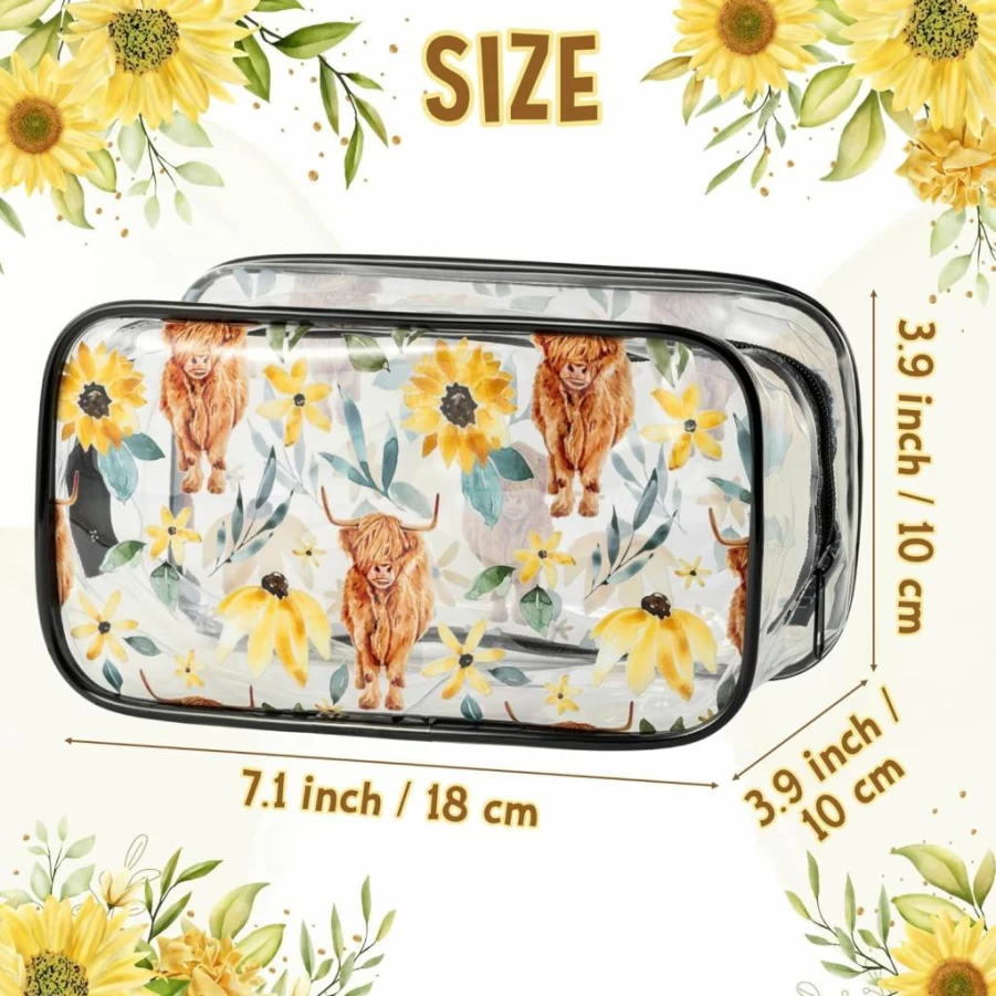 Y1Tvei 2Pcs Transparent Waterproof PVC Beach Cosmetic Bag - Portable Summer Toiletry Organizer with Zipper for Women, Travel Essentials, Seaside & Vacation Accessories