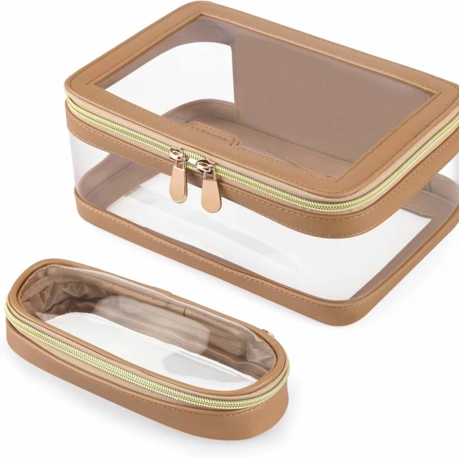 YAASHEEN Clear Waterproof Makeup Bag with Double Sided Zipper - Travel Toiletry Organizer for Women, Business & Personal Essentials