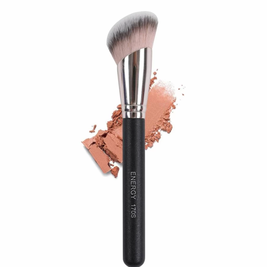 ENERGY Premium Synthetic Makeup Brush Set - Angled Foundation Brush & Mini Concealer Brush for Cream, Liquid, Powder Blending (270S/370S)