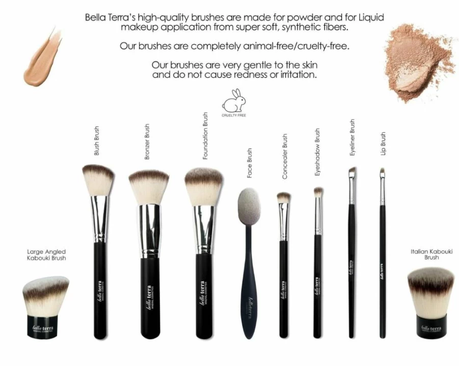 Bellaterra Cosmetics Nightlife Makeup Brush Set - Professional Makeup Brushes for Flawless Application