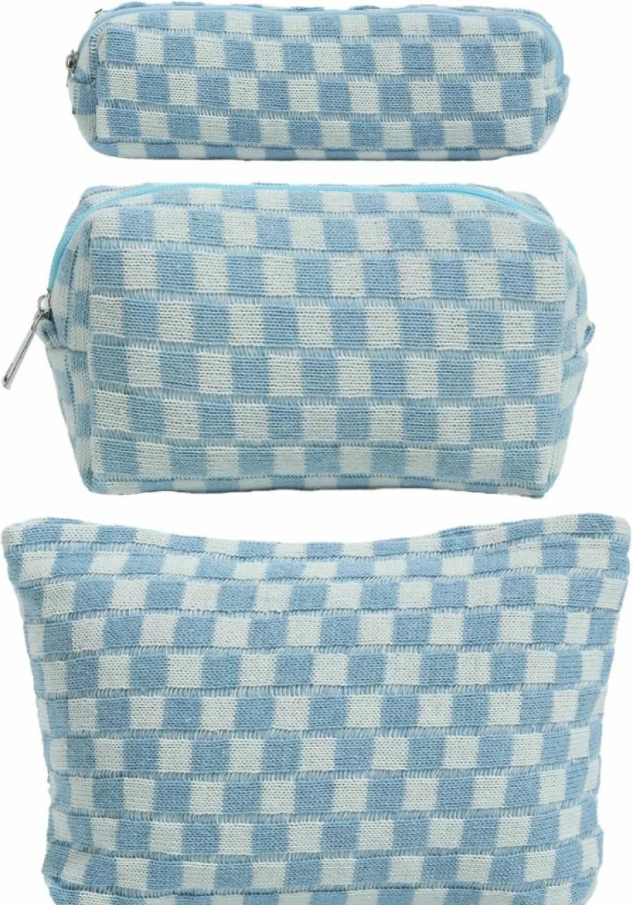 LYDZTION Large Makeup Bag & Pencil Case Set - Travel Cosmetic Organizer with Brush Storage for Women, 2-Piece Waterproof Toiletry Bag