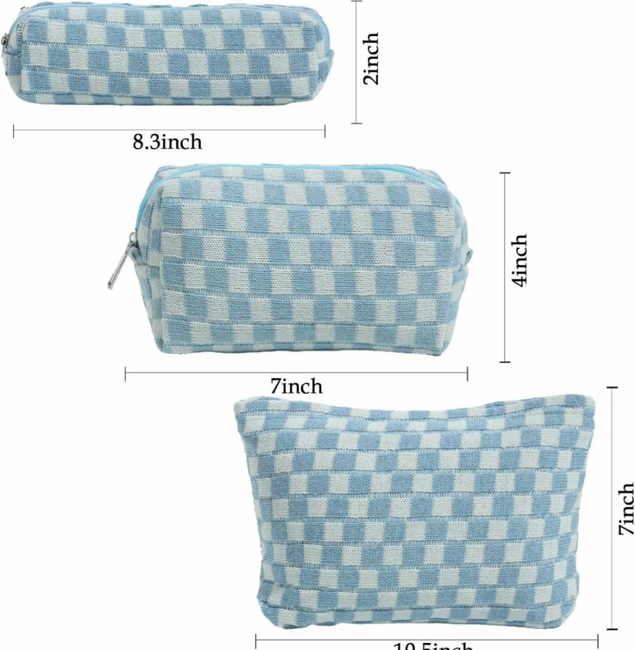 LYDZTION Large Makeup Bag & Pencil Case Set - Travel Cosmetic Organizer with Brush Storage for Women, 2-Piece Waterproof Toiletry Bag
