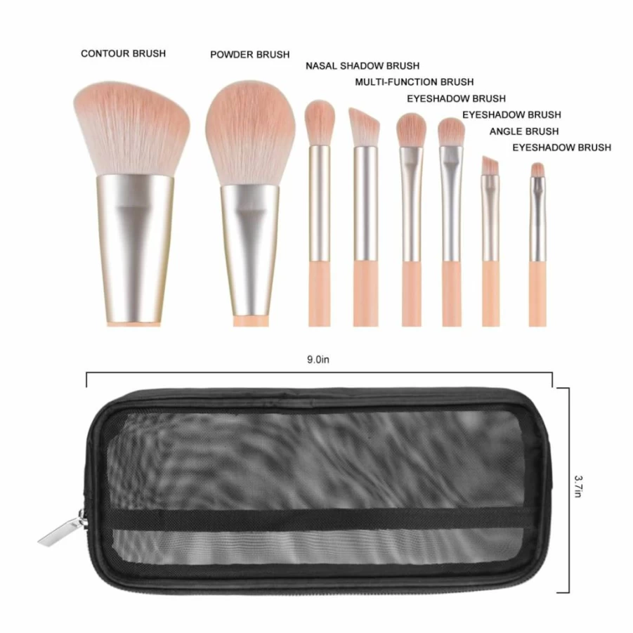 ACOSBRUOP 8-Piece Professional Makeup Brush Set with Travel Case - Premium Cosmetic Brushes for Flawless Application
