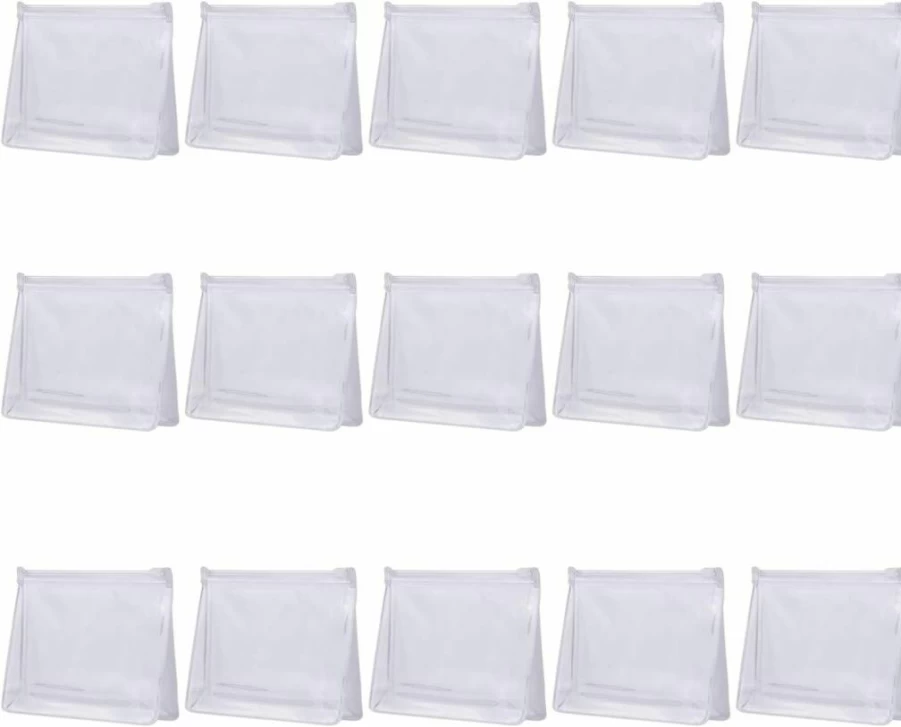 20 Pcs Arroyner Mini Clear Makeup Bags - Small Transparent Plastic Cosmetic Pouches with Zipper for Travel & Toiletry Organizer