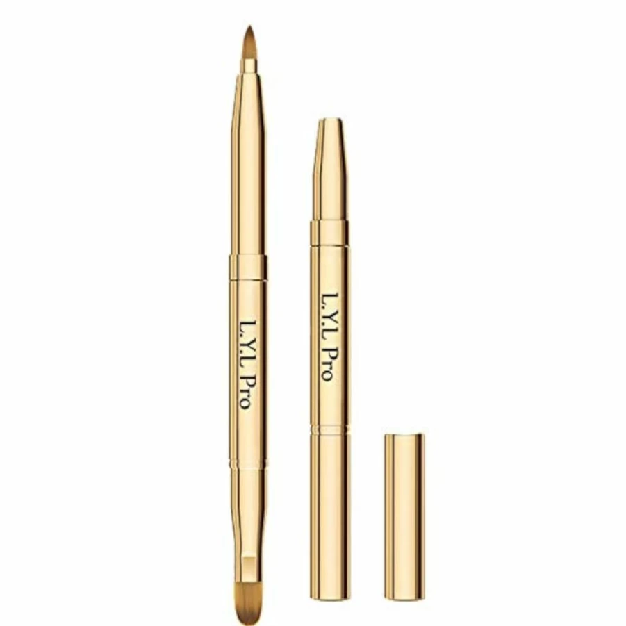 L.Y.L Pro Retractable Lip Brush - Double-Ended Lipstick & Gloss Makeup Brush, Portable Travel Lip Brush for Precise Application, Ideal Christmas Gift