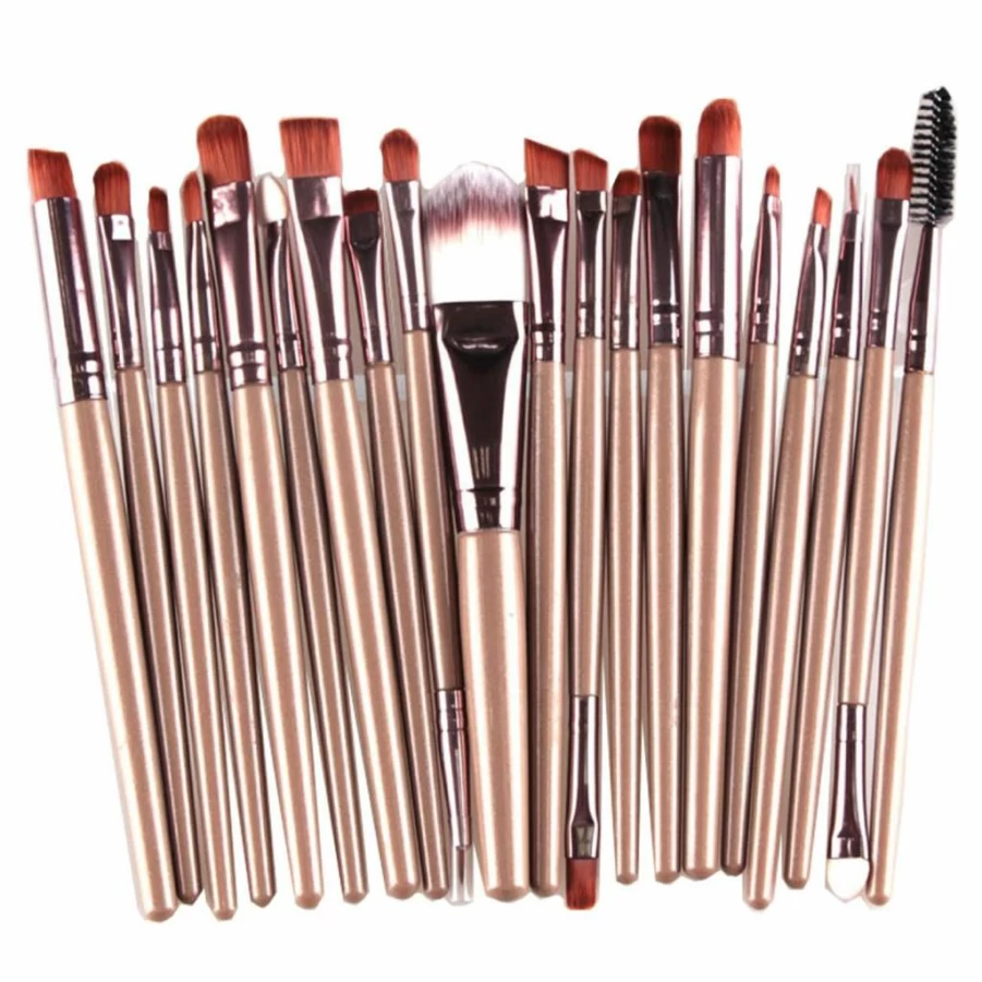 KOLIGHT 20-Piece Professional Makeup Brush Set - Eyeshadow, Lip, Face Brushes for Women - Premium Synthetic Bristles (Green & Black)