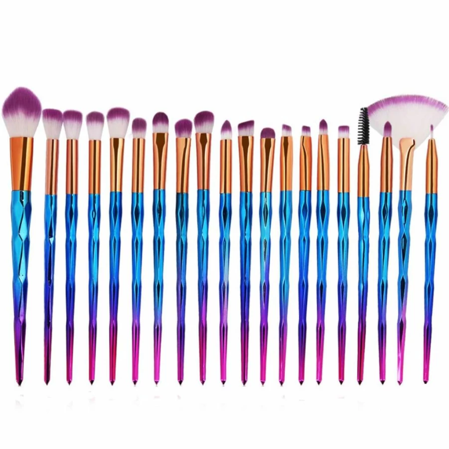 KOLIGHT 20-Piece Professional Makeup Brush Set - Eyeshadow, Lip, Face Brushes for Women - Premium Synthetic Bristles (Green & Black)
