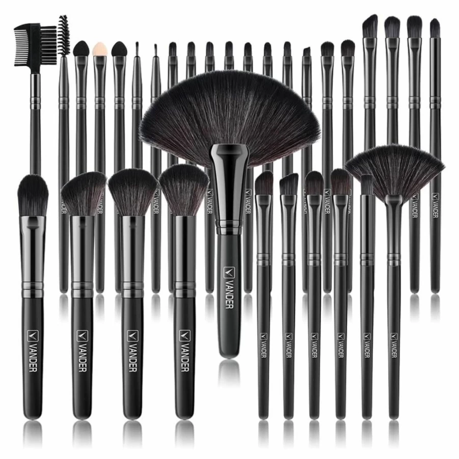 Vander Professional 32Pcs Makeup Brush Set - Foundation, Blending, Eyeshadow Brushes for Flawless Makeup Application (Purple)