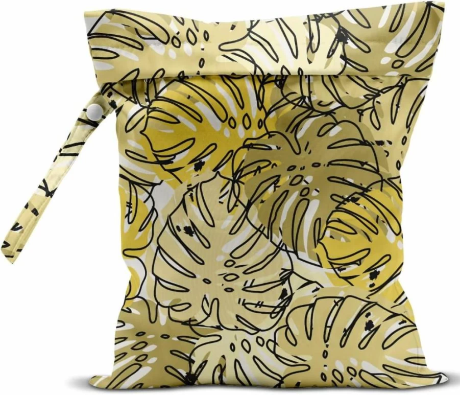Waterproof Wet Dry Bag by zcyxuuw - Reusable Swim Diaper Gym Clothes Beach Travel Pouch with Tropical Palm Leaf Design