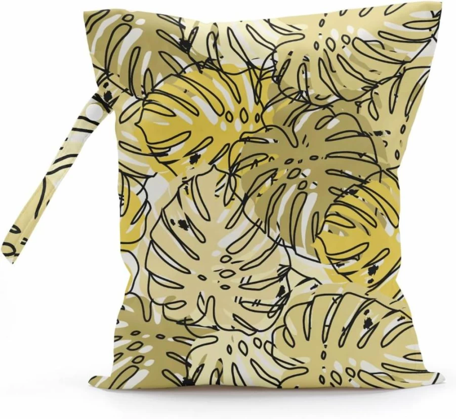 Waterproof Wet Dry Bag by zcyxuuw - Reusable Swim Diaper Gym Clothes Beach Travel Pouch with Tropical Palm Leaf Design