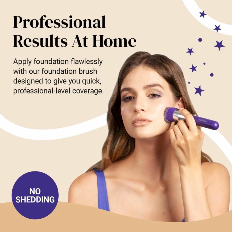 KESHIMA Retractable Kabuki Makeup Brush - Flat Top Foundation Brush for Liquid, Powder, Cream & Blush, Premium Travel-Friendly Makeup Tool