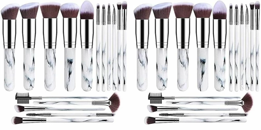 BESTOPE PRO 16-Piece Premium Makeup Brush Set - Synthetic Foundation, Concealer, Eyeshadow, and Eyeliner Brushes for Face and Eye Makeup