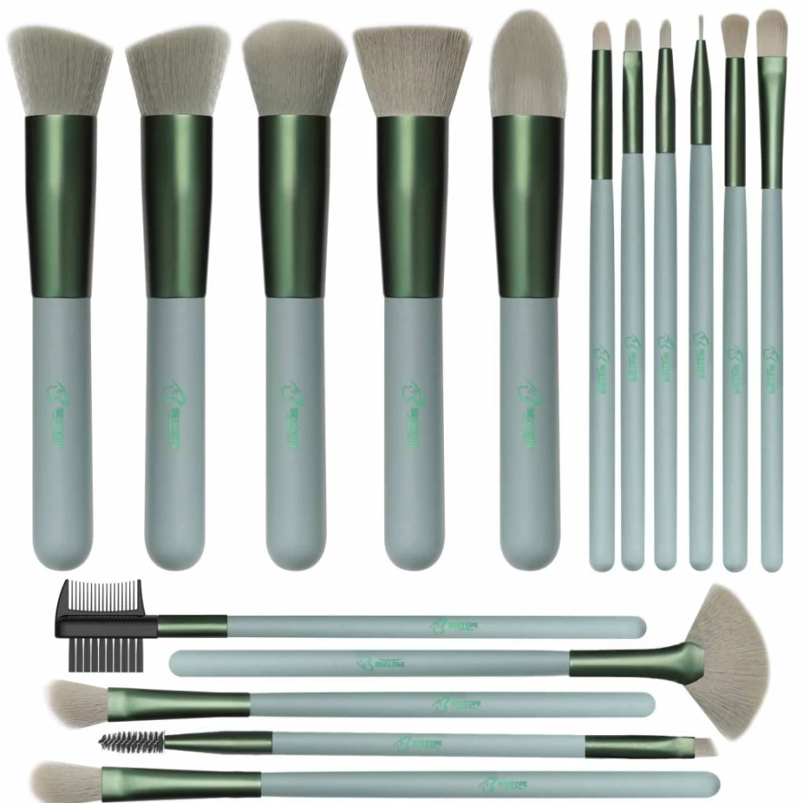 BESTOPE PRO 16-Piece Premium Makeup Brush Set - Synthetic Foundation, Concealer, Eyeshadow, and Eyeliner Brushes for Face and Eye Makeup