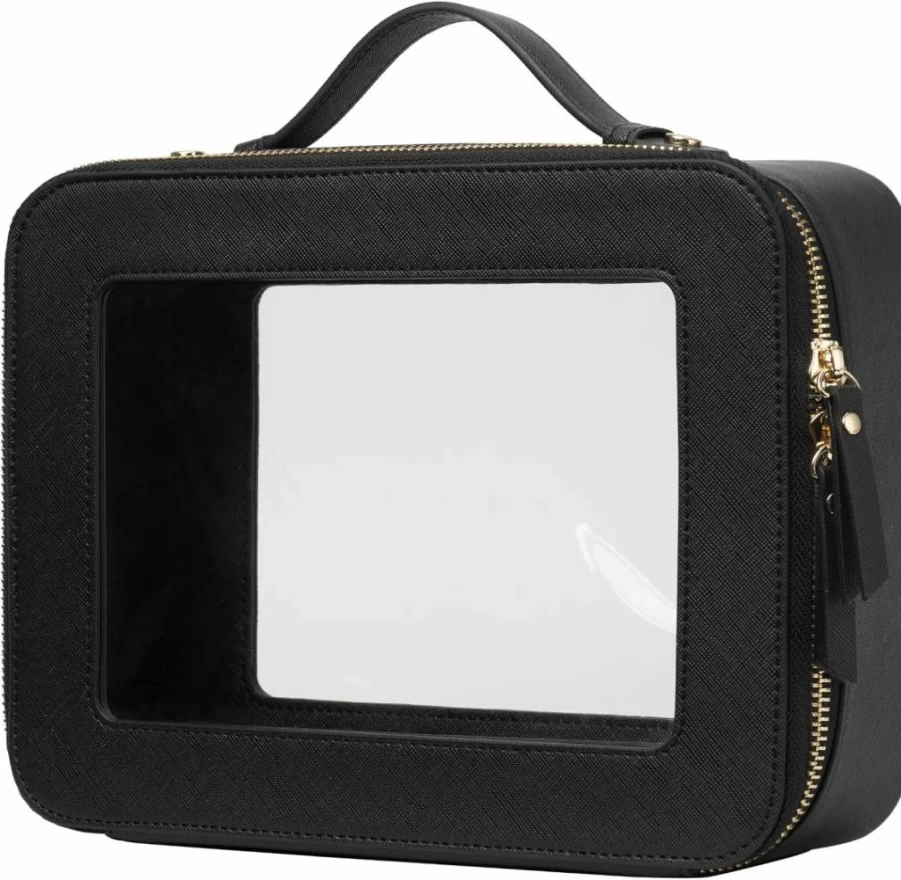 Popvibe Transparent Makeup Bag - Waterproof Travel Cosmetic Organizer with Zipper, Portable Toiletry Pouch for Essentials, Compact Clear Carry Case for Women & Men