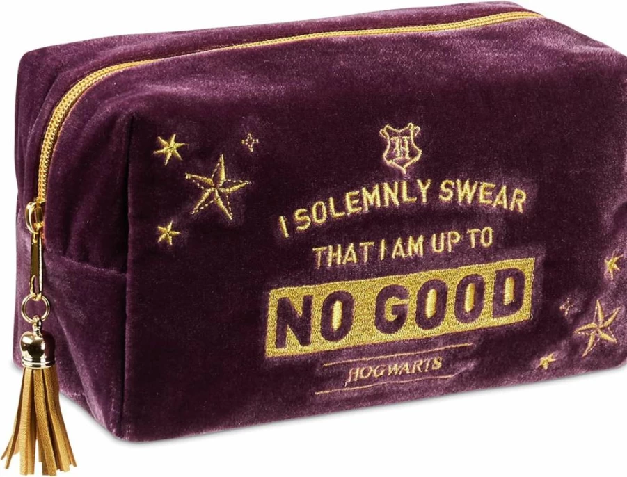 Harry Potter Velvet Cosmetic Bag - Hogwarts Travel Makeup Pouch for Women & Teens - Official Licensed Gift for Girls