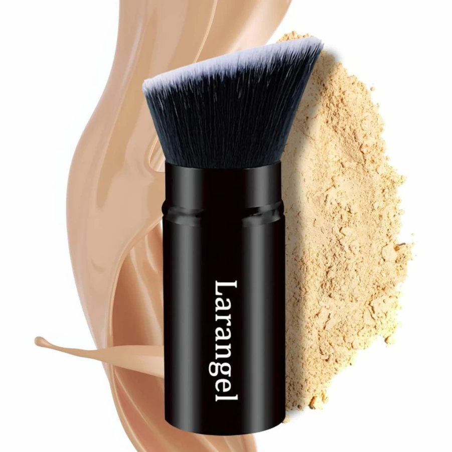 Larangel Premium Kabuki Makeup Brush for Flawless Foundation, Powder, Bronzer & Blush – High Coverage Travel-Friendly Face Brush