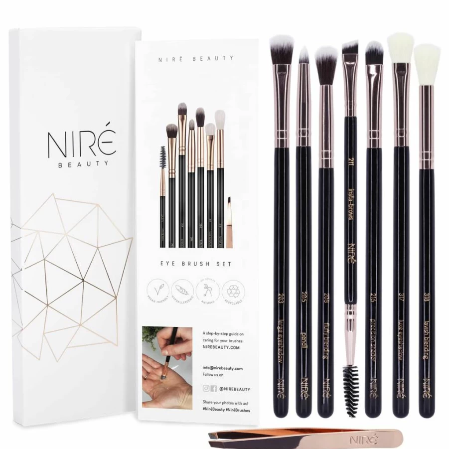 Nire Beauty Professional Eye Brush Set - Premium Makeup Brushes for Artists & Beginners