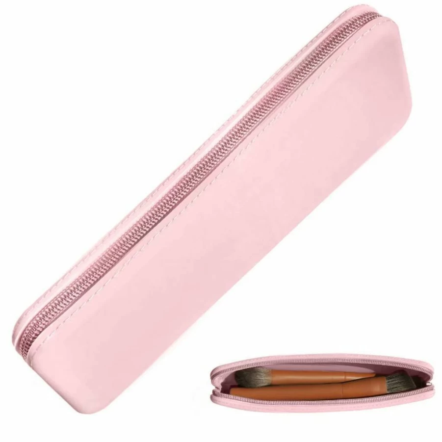 Brush Bubble Silicone Makeup Brush Holder - Travel Case & Organizer for Brush Sets, Makeup Tools, and Accessories, Pink (7.8 x 3.15 x 1 Inch)