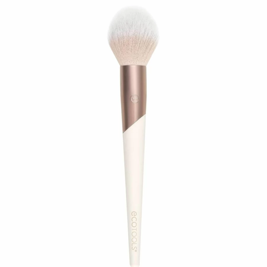 EcoTools Luxe Plush Powder Brush - Vegan Synthetic Bristles for Blush & Bronzer, Eco-Friendly Makeup Brush, Soft Pink, 1 Count
