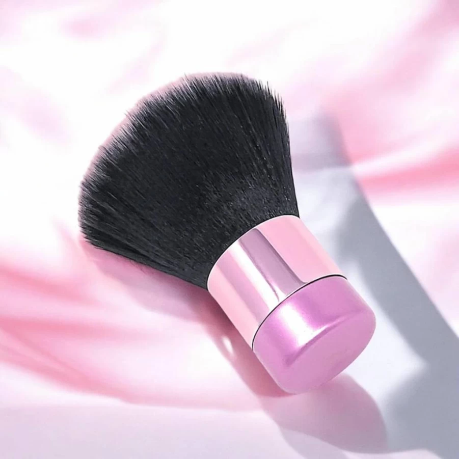 Luxury Large Kabuki Powder Brush by BevyGold - Soft Fluffy Face & Body Makeup Brush for Tanning, Contouring, and Finishing (Pink)