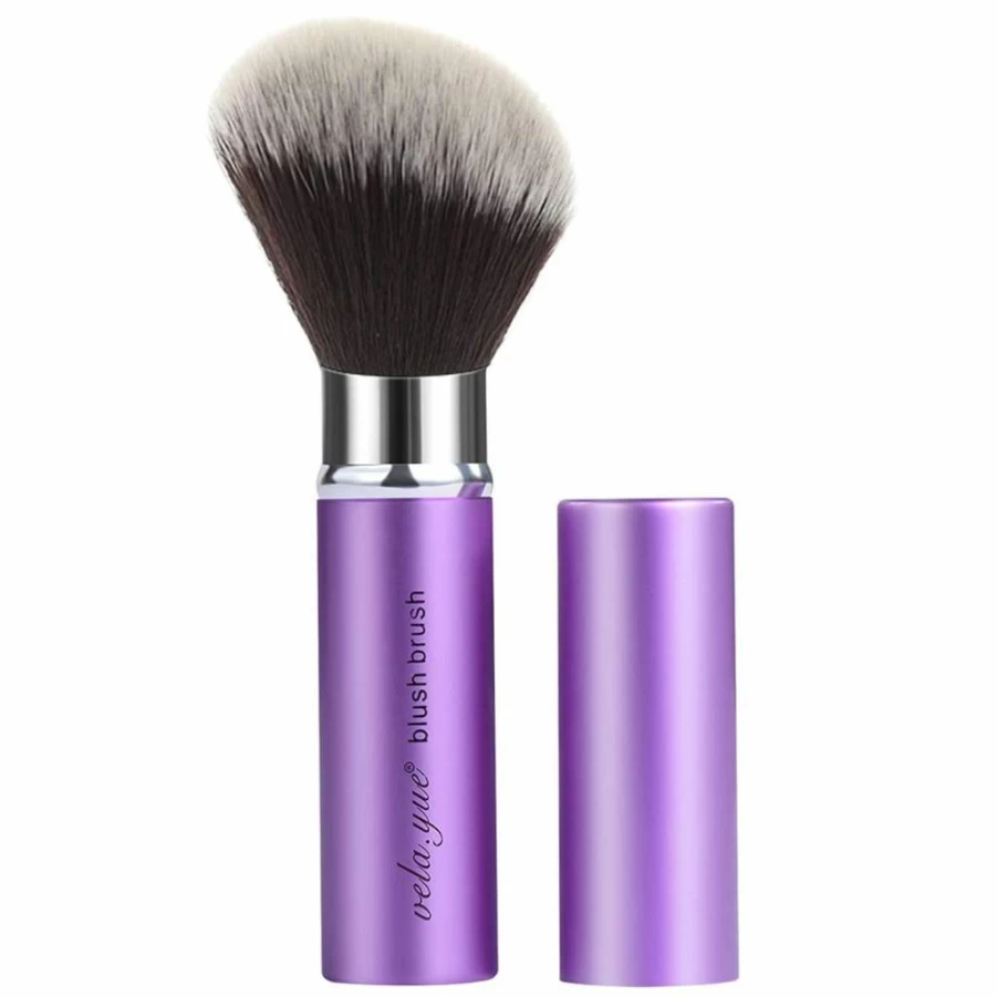 Vela.Yue Retractable Kabuki Brush for Powder & Makeup – Portable Round Face Brush