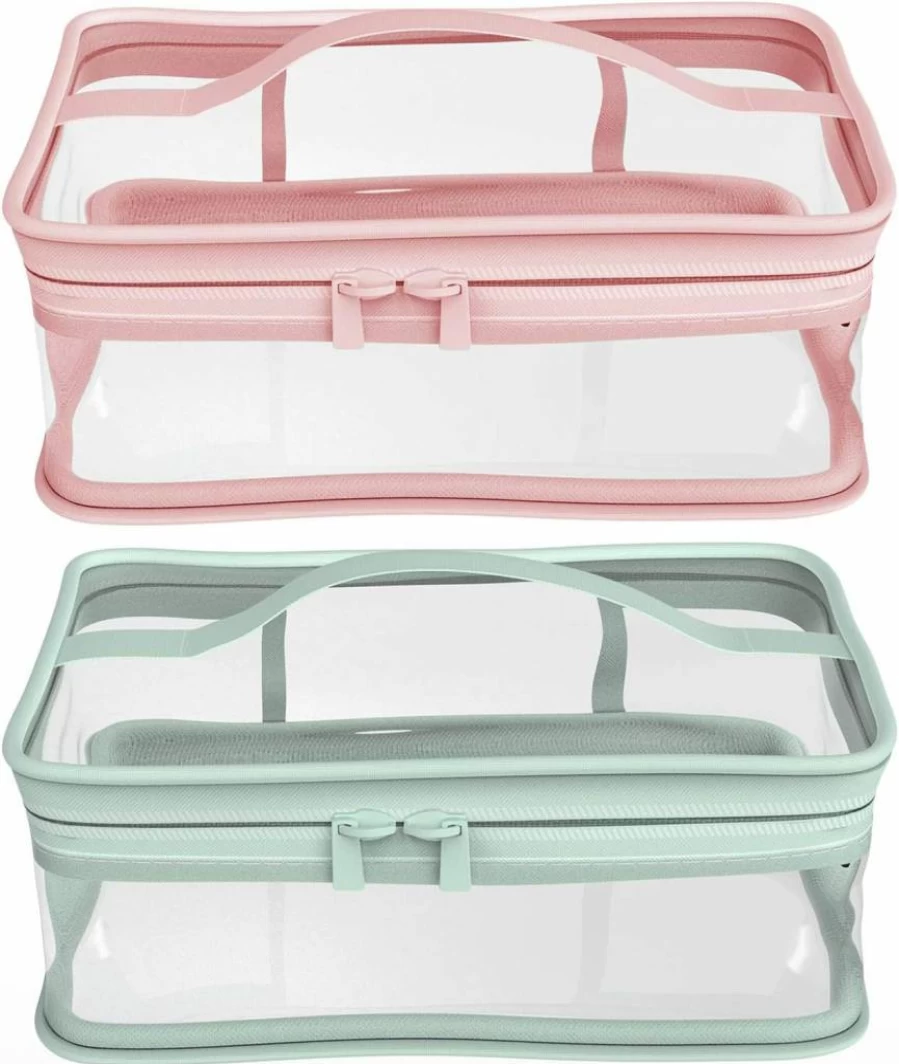 BallHull Waterproof Makeup Travel Bag - 2 Pack Portable Zipper Cosmetic Pouch for Toiletries Storage
