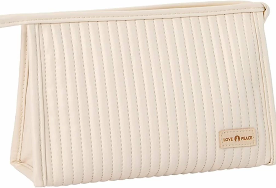 FUMAFI Travel Makeup Bag with Zipper - Portable Cosmetic Organizer for Lazy On-The-Go Beauty Essentials