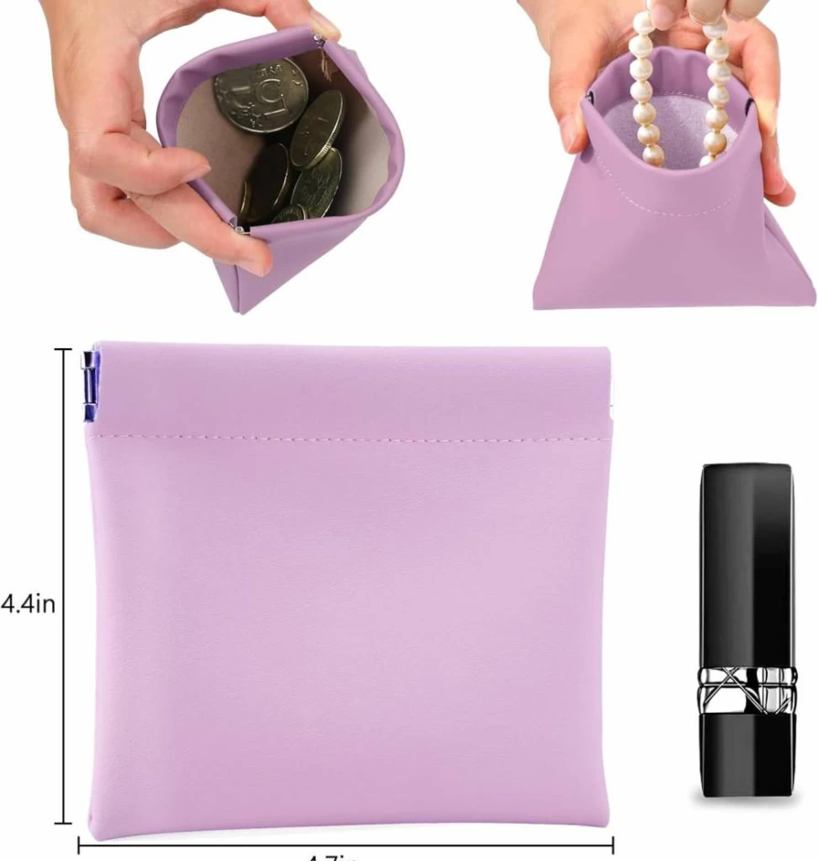 BUSOHA 4-Piece Mini Makeup Bags Set for Women - Portable Travel Cosmetic Organizer, Lipstick & Coin Pouch, Small Storage Pouch for Purse Accessories