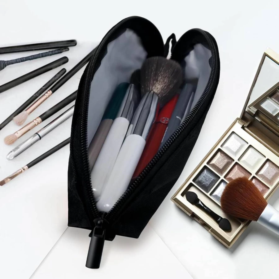 Gloppie Waterproof Travel Makeup Brush Holder - Compact Cosmetic Organizer Bag for Brushes, Spacious Portable Toiletry Pouch for Women On-The-Go
