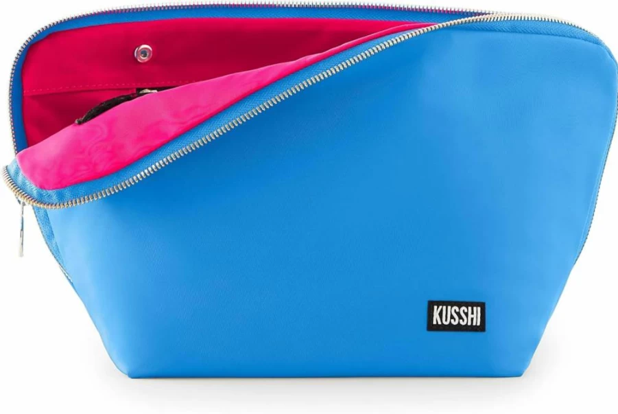 KUSSHI Washable Snap-In Travel Brush Organizer for Toiletries and Cosmetics