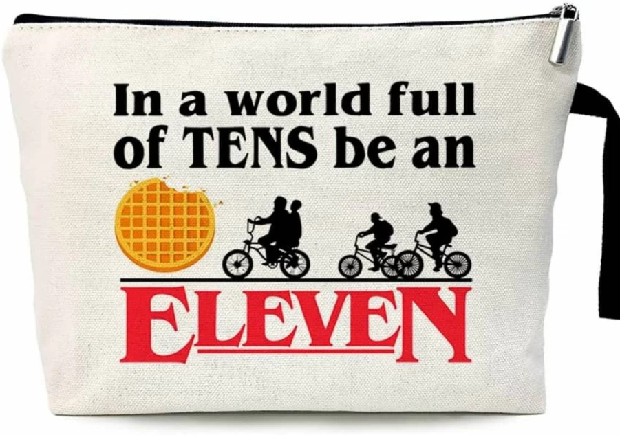 ZHANTUONE Funny 'Be An Eleven' TV Show Inspired Cosmetic Makeup Bag - Travel Toiletry Zipper Pouch for Waffles Fans