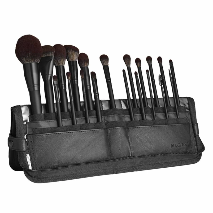 MORPHE 20-Piece Professional Makeup Brush Set - Synthetic Bristles for Eye & Face - Includes Travel Case (MUA Life Collection)