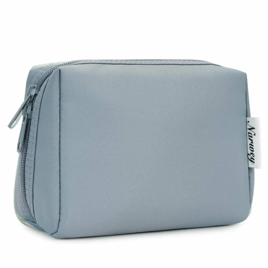 Narwey Large Light Checkerboard Makeup Bag for Women - Travel Cosmetic Organizer with Multiple Compartments, Durable Toiletry Bag for Girls