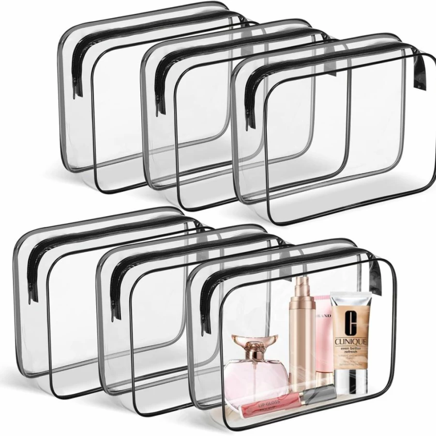 ANOOVV 3 Pack TSA Approved Clear Toiletry Bag - Waterproof Travel Cosmetic Organizer for Airports, Airlines, Carry On Luggage Accessories