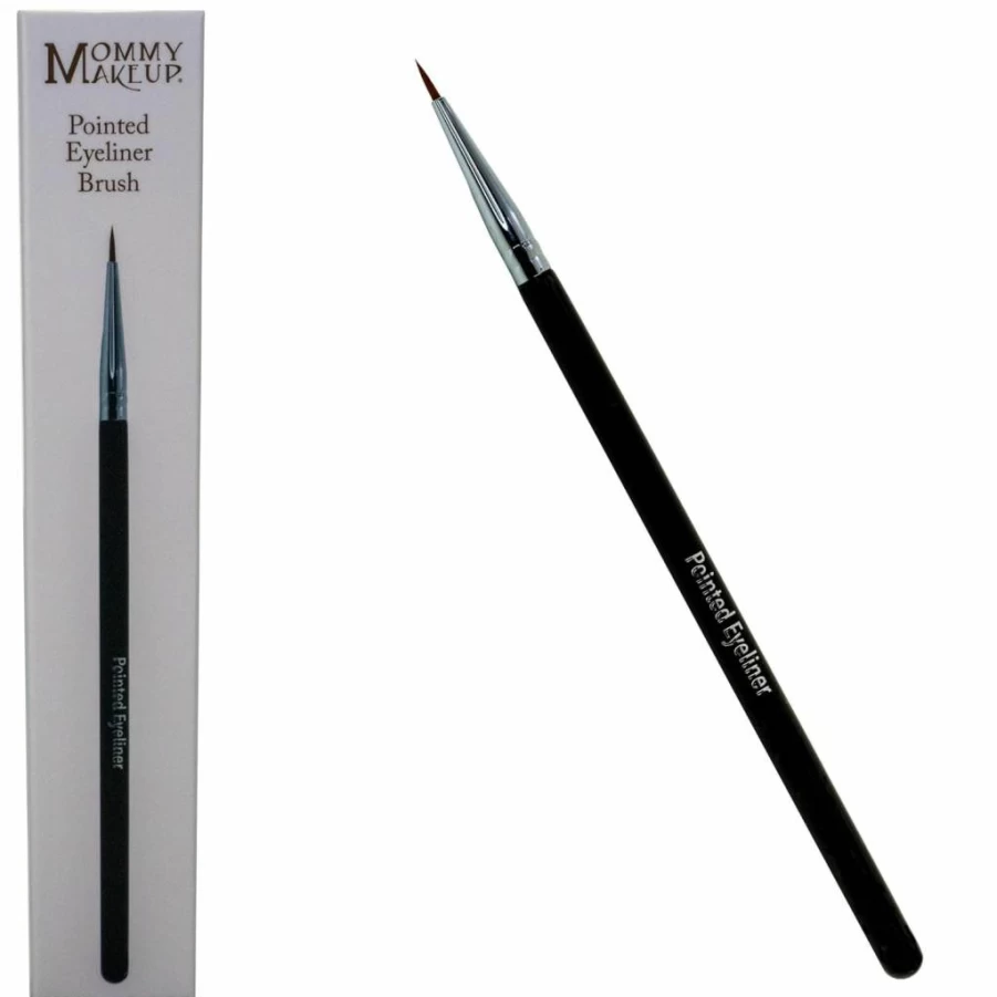 Mommy Makeup Ultra Fine Pointed Eyeliner Brush - Precision Vegan Synthetic Bristles for Gel & Liquid Liner - Cruelty-Free Professional Makeup Artist Tool