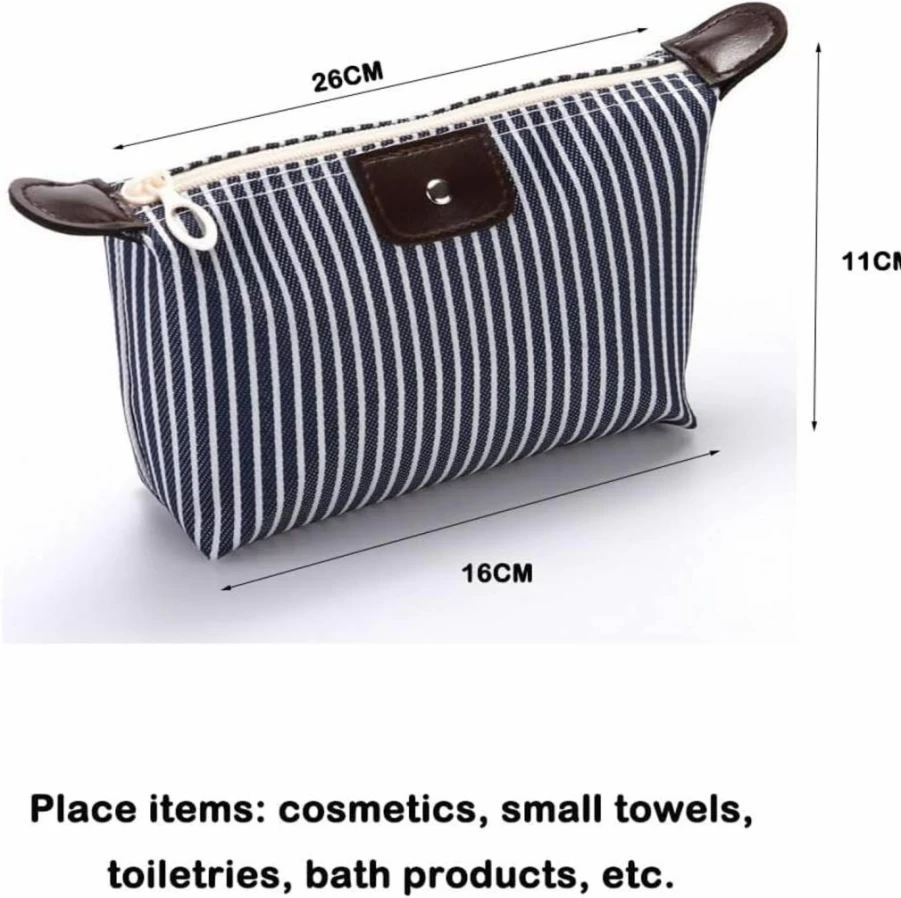 THTAJ 2 Pack Light Pink Nylon Makeup Bag - Waterproof Travel Toiletry & Cosmetic Organizer, Trendy Preppy Skin Care Bag for Women