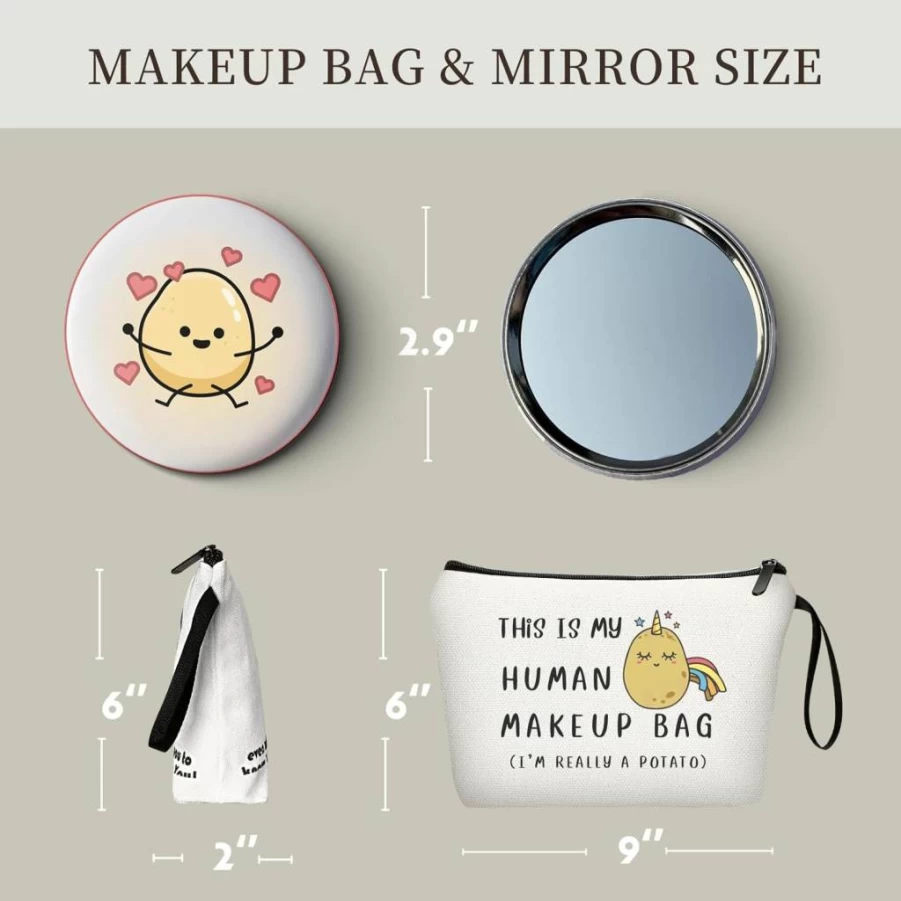 Premium KONSOM Cosmetic Makeup Bag Organizer - Ideal Travel Gift for Women, Mom, Sister, Daughter (Christmas, Birthday) - Durable & Stylish Toiletry Pouch for International Travelers