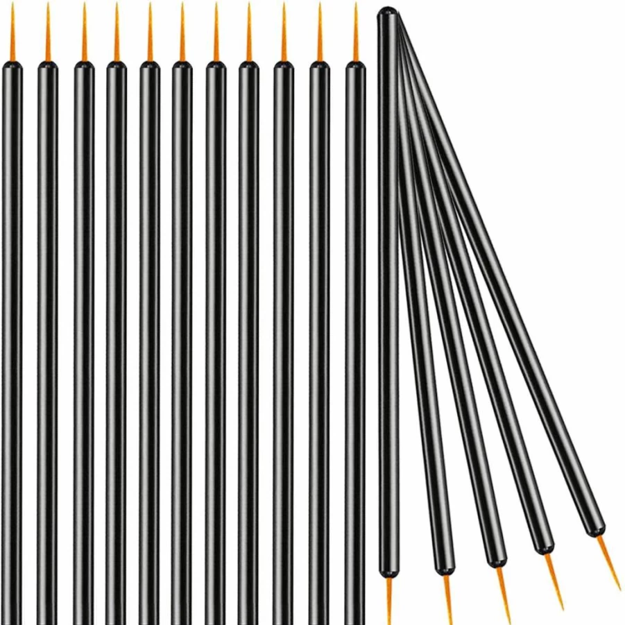KINGMAS 100-Pack Disposable Eyeliner Brushes - Ultra-Fine Tip Cosmetic Applicator Wands for Precise Makeup Application