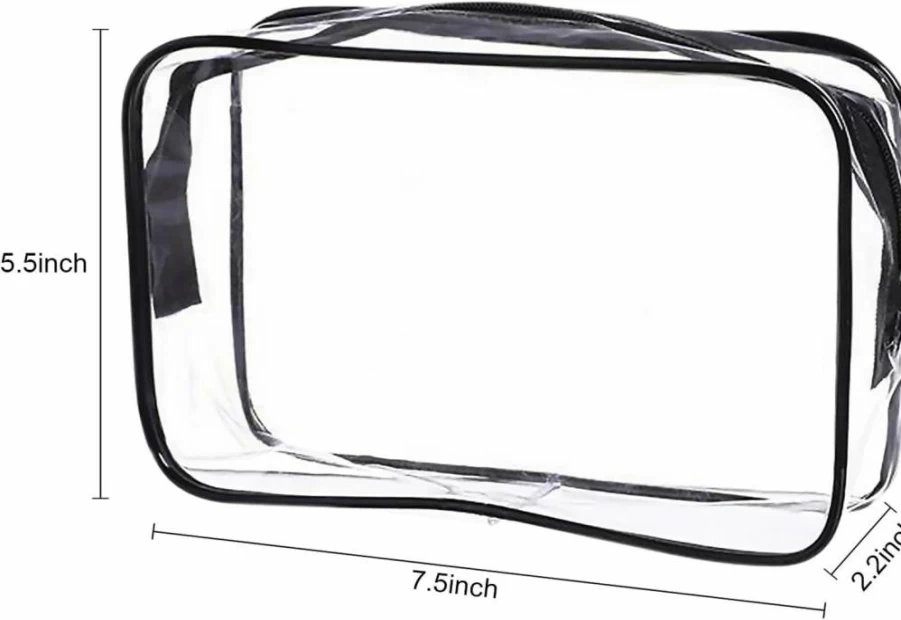 Cosywell Quart Size Clear Toiletry Bag Set - 3PCS PVC Travel Makeup Pouch for Women & Men, TSA Approved Cosmetic Organizer